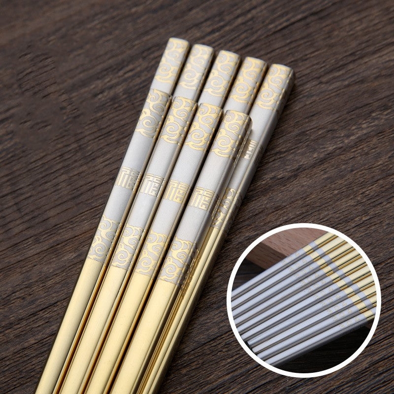 304 Stainless Steel Chopsticks Set Of 3 - Luxury Japanese Reusable Chopsticks