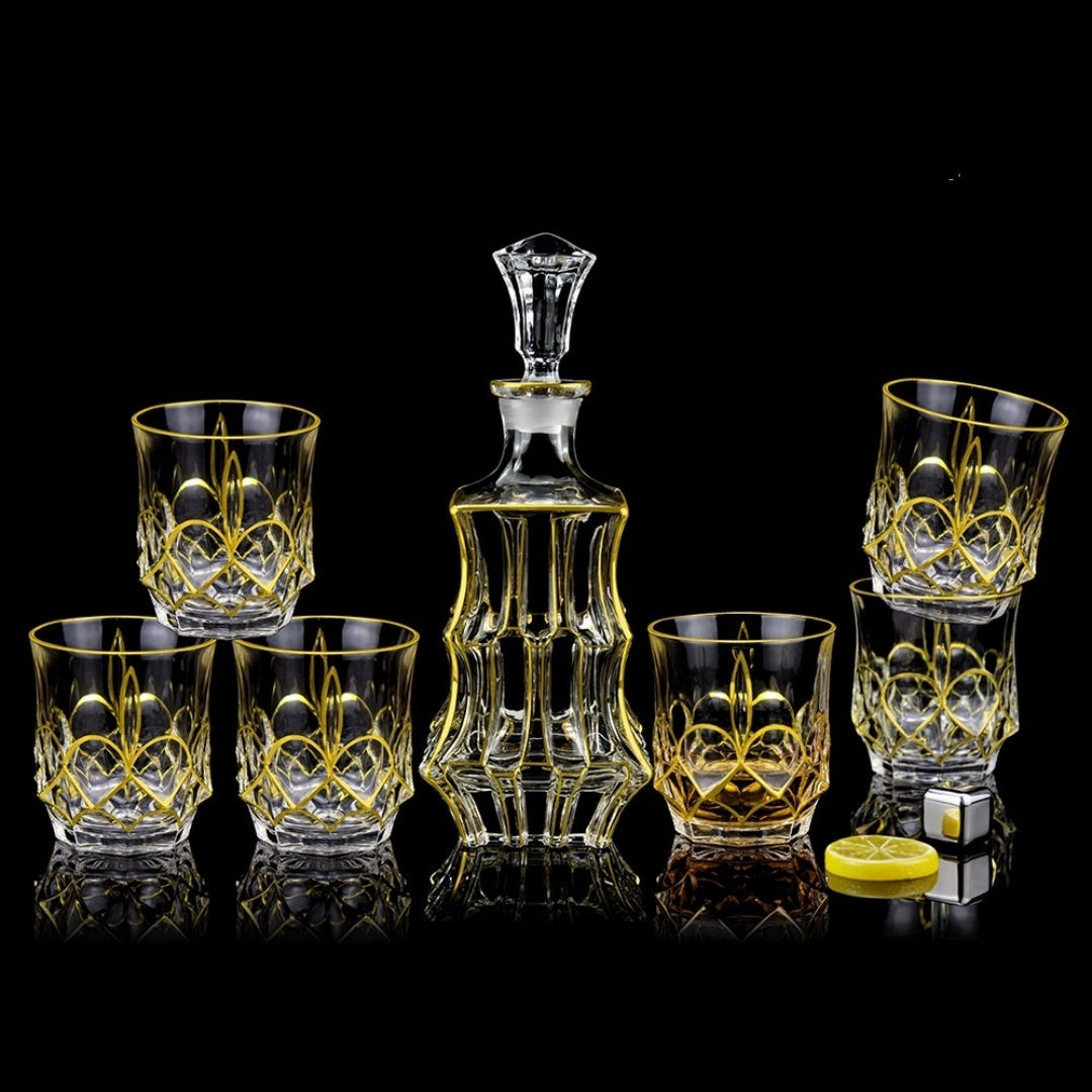 Glass Bottle Wine Glass Household Whiskey Shot Glass Shot Glass Wine Set Suit