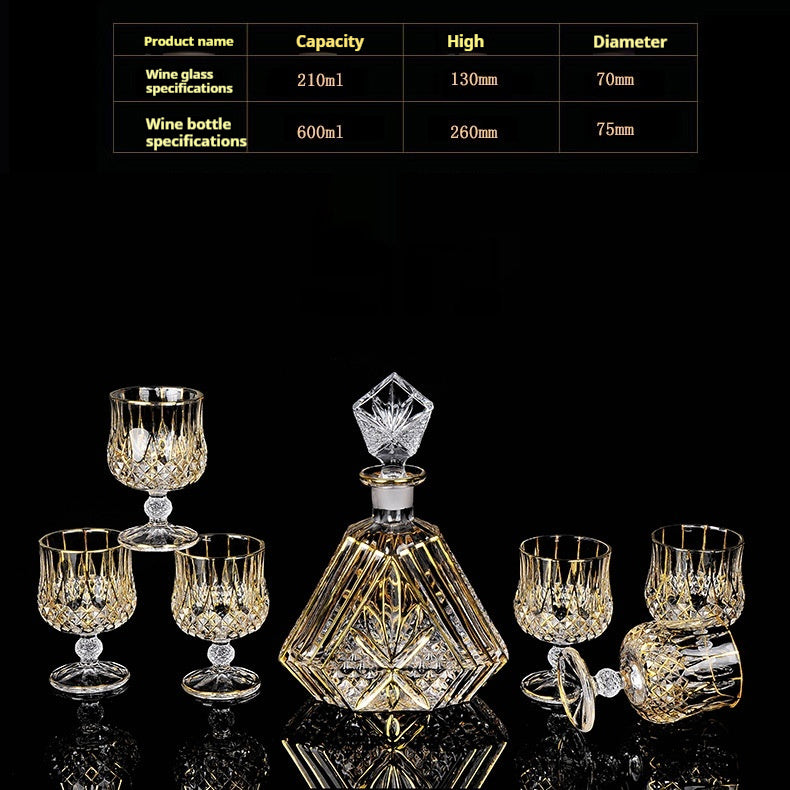 Glass Bottle Wine Glass Household Whiskey Shot Glass Shot Glass Wine Set Suit