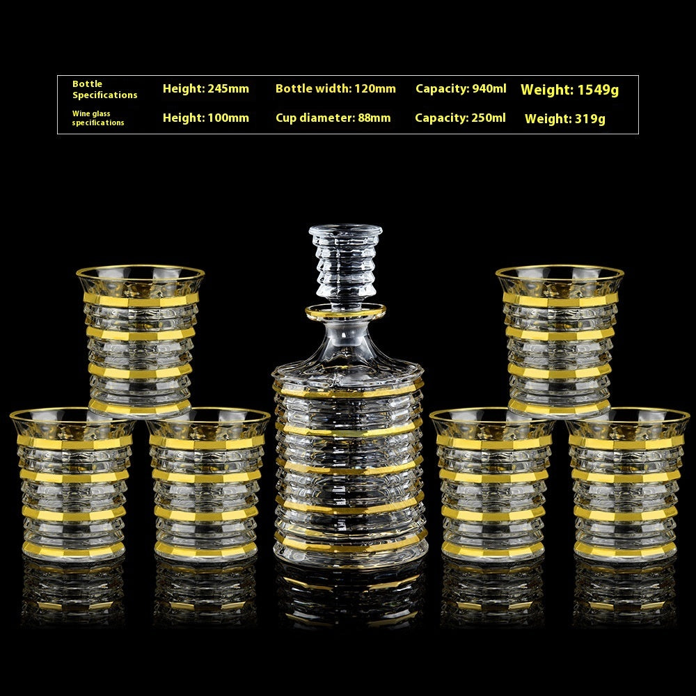 Glass Bottle Wine Glass Household Whiskey Shot Glass Shot Glass Wine Set Suit