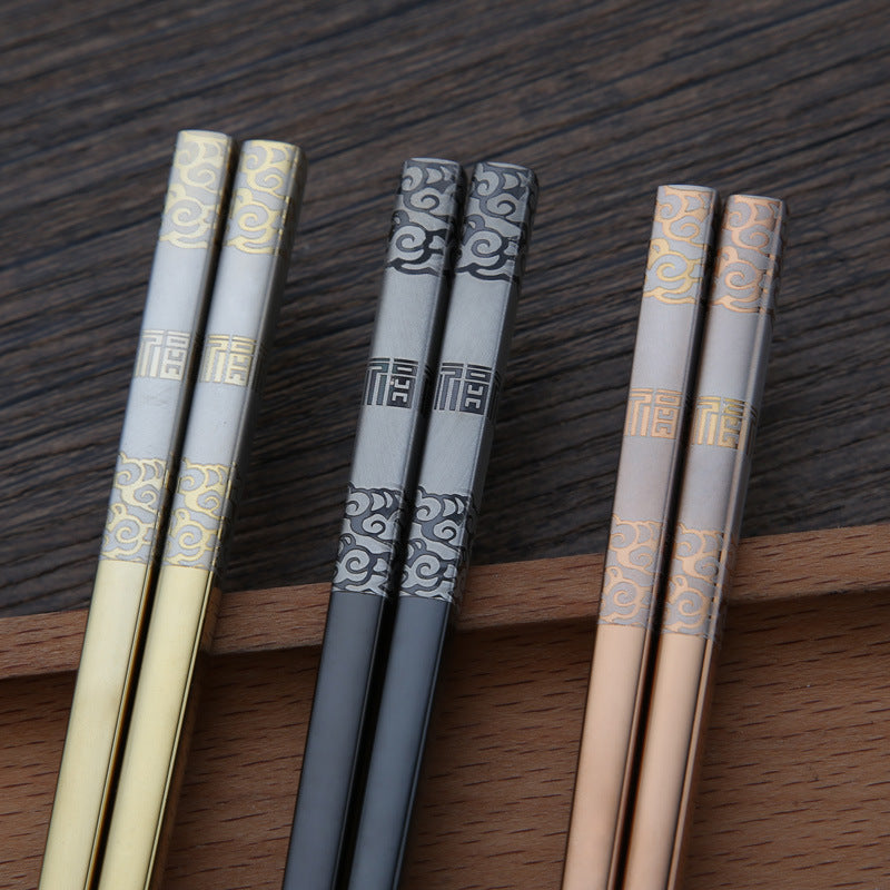 304 Stainless Steel Chopsticks Set Of 3 - Luxury Japanese Reusable Chopsticks