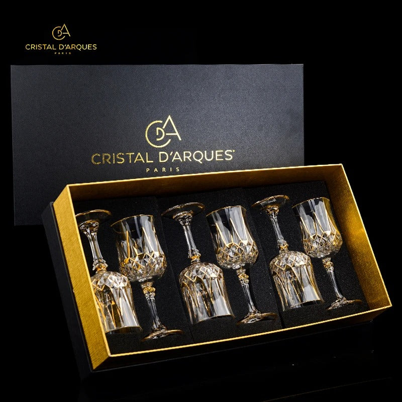 Cristal D'Arques Golden Vine Crystal Wine Glasses Gift Box