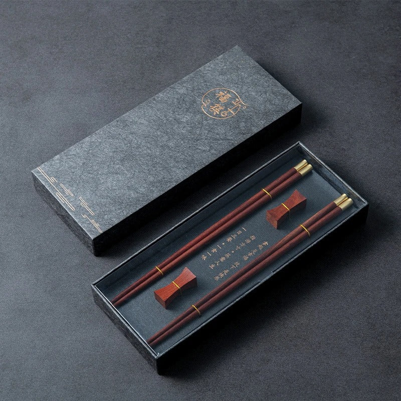 High Quality Premium Natural Red SandalWood Chopsticks Gift Box