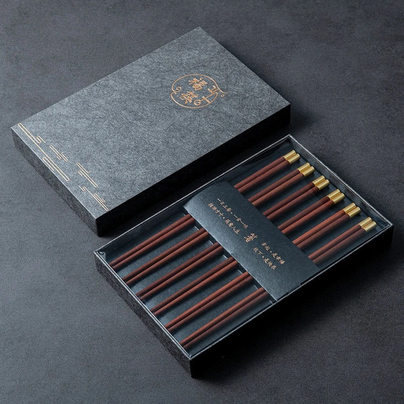 High Quality Premium Natural Red SandalWood Chopsticks Gift Box