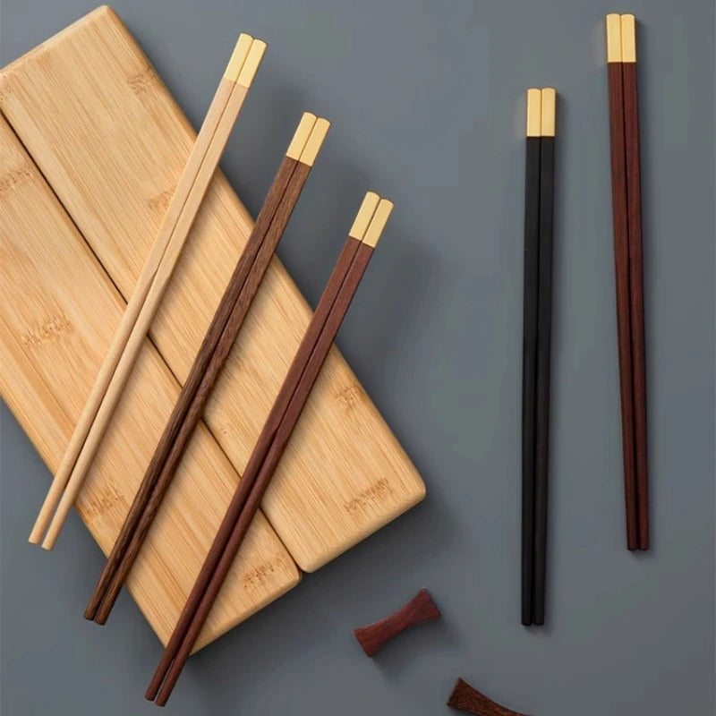 Wooden Chopsticks Set Chopsticks Holder Portable Storage Wooden Box