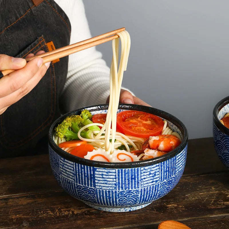 Japanese Blue Edo Wave Bowls