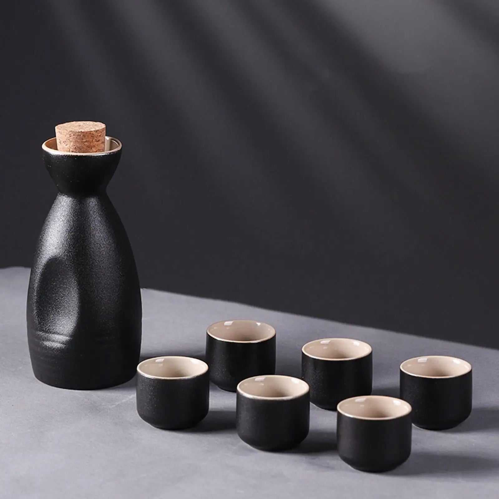 Japanese Ceramic Sake Pot Cups Set