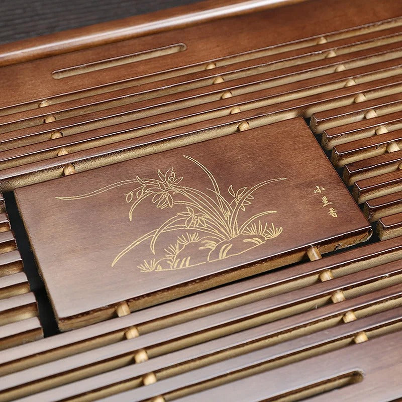 Solid Wood Tea Tray KungFu Tea Set Drawer