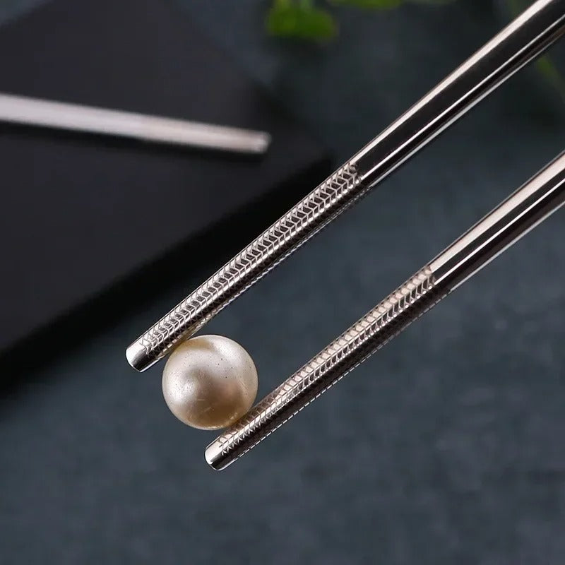 5 Pairs 304 Stainless Steel Chopsticks Reusable Non Slip Chopsticks