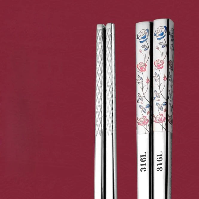 Titanium-plated 316L Stainless Steel Long Chopsticks