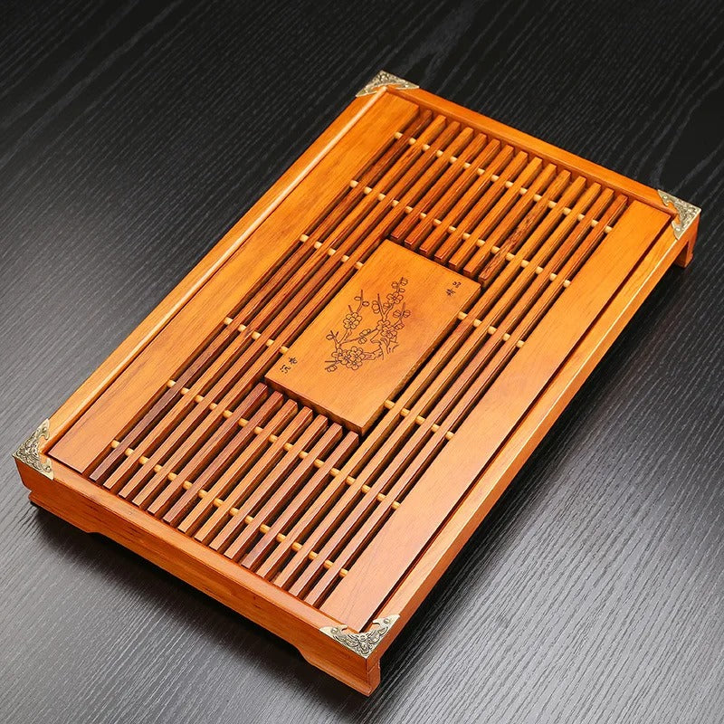 Solid Wood Tea Tray KungFu Tea Set Drawer