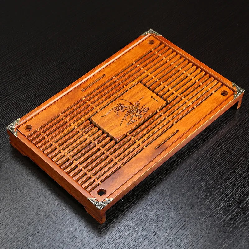 Solid Wood Tea Tray KungFu Tea Set Drawer